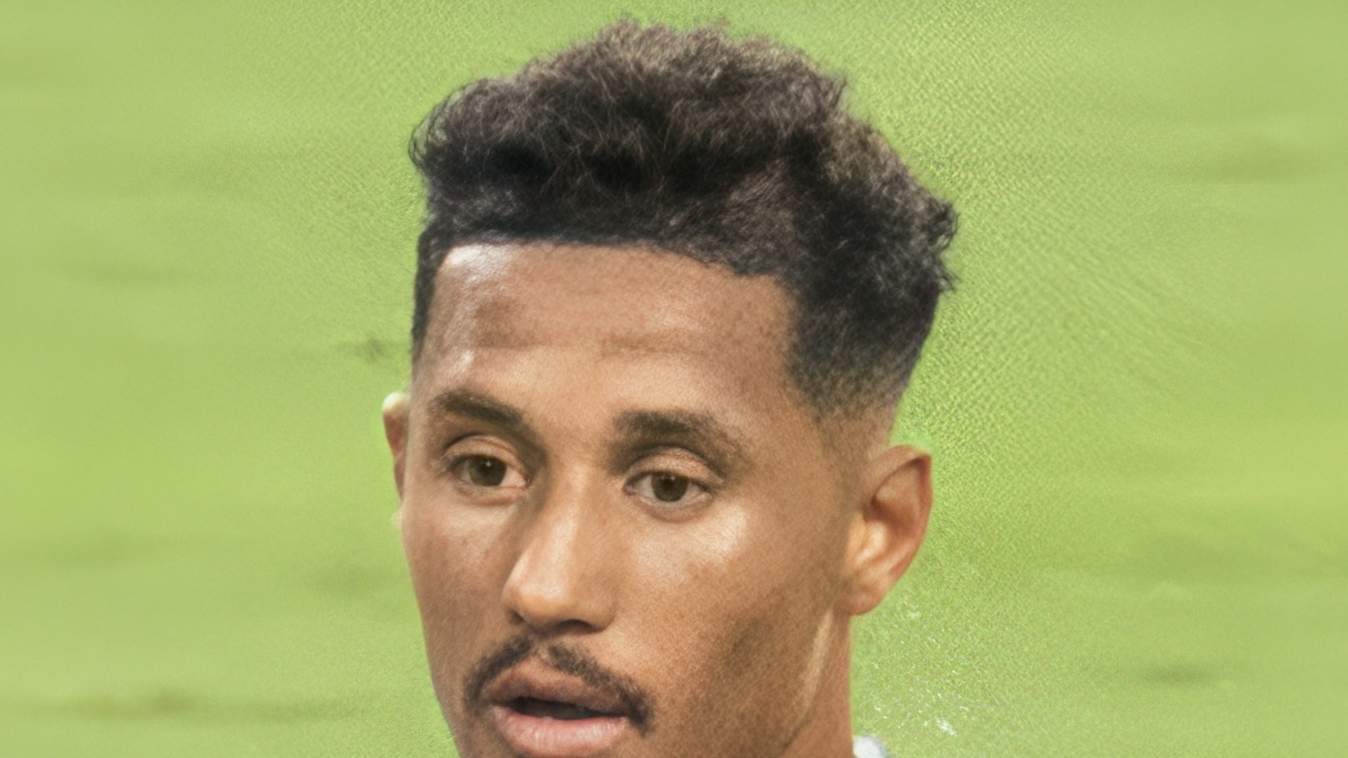 William Saliba, France and Arsenal defender, in Arsenal kit.