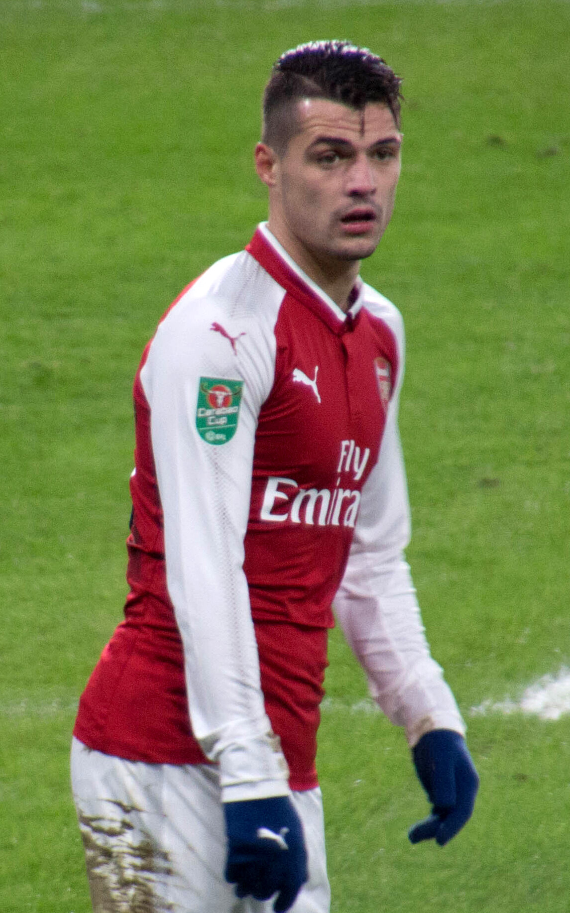 Granit Xhaka portrait during a match